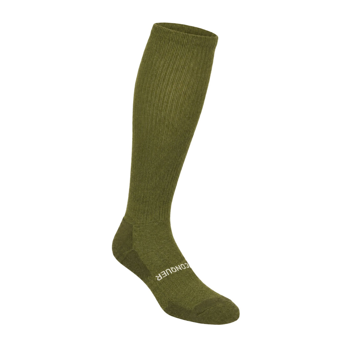Olive Conquer Lightweight 14" OTC alpaca sock right front view