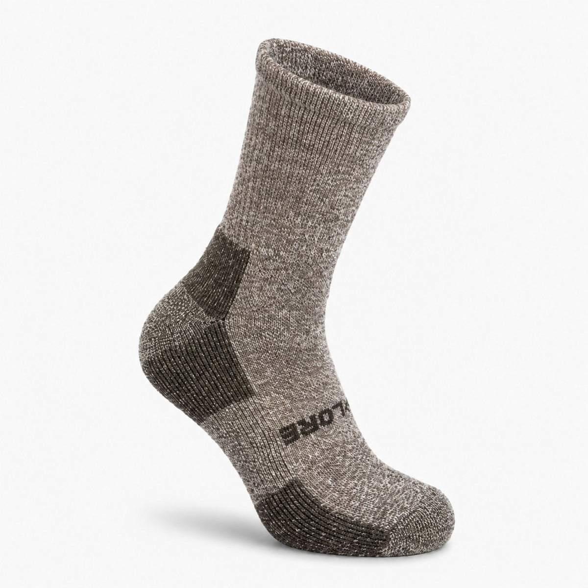Brown Explore Midweight 6" Crew alpaca sock right front view
