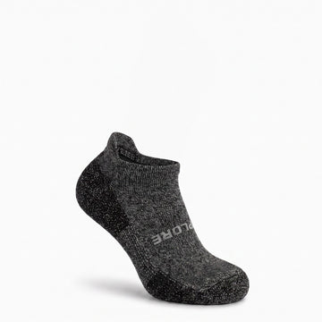 Gray tweed explore mid-weight micro alpaca sock right front view