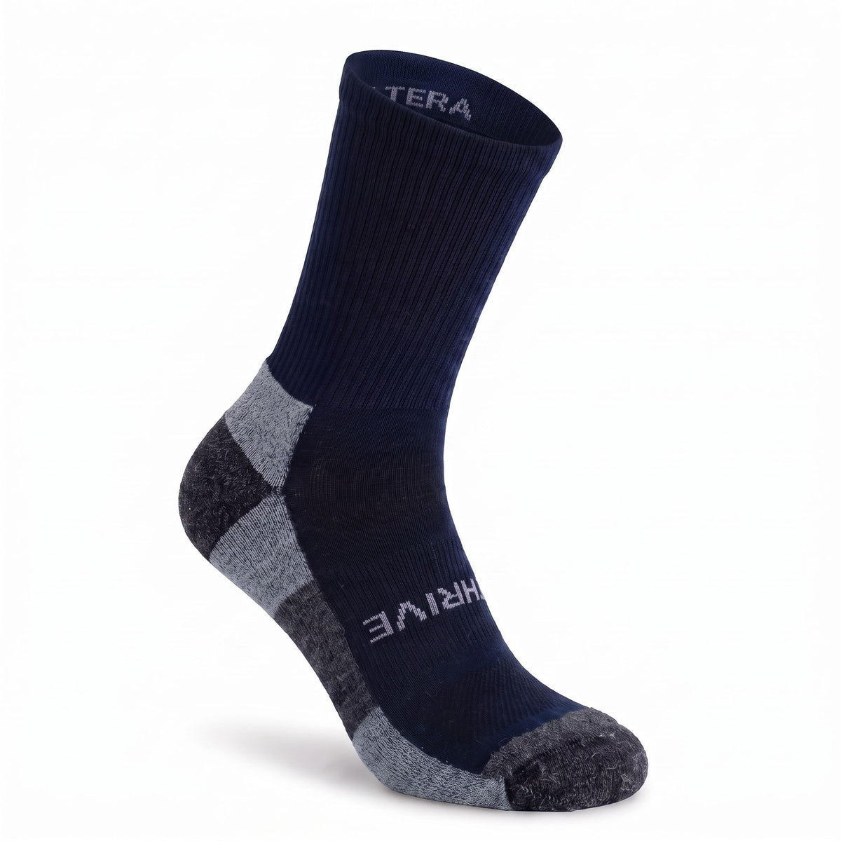 Blue Thrive Lightweight 6" Crew alpaca sock right front view