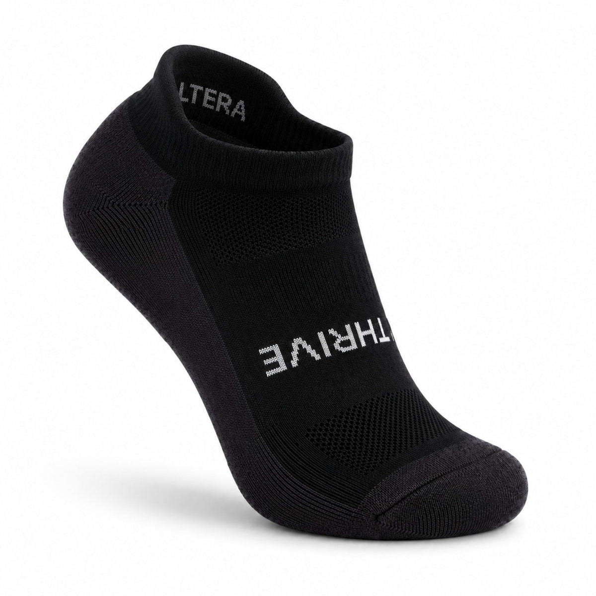 Thrive Lightweight Micro Black Alpaca Sock Front Right View