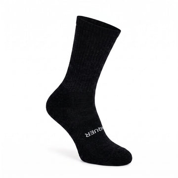 Black Conquer Lightweight 9" crew alpaca sock right front view