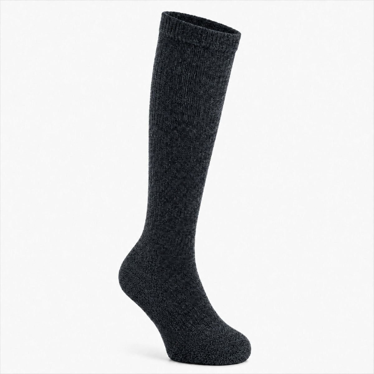 Black tweed Adventure heavyweight 14" OTC alpaca performance sock front right view
