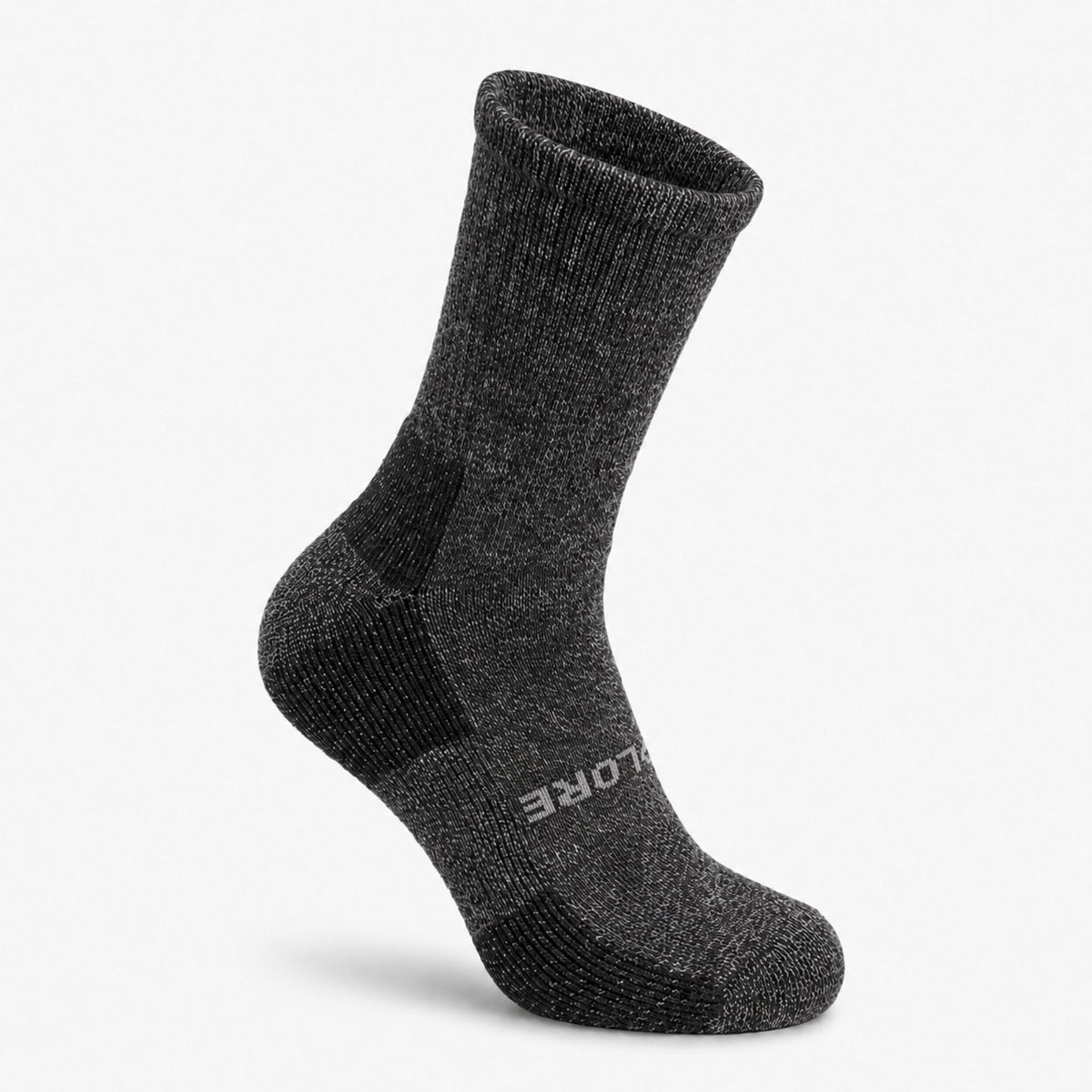 Gray Explore Midweight 6" Crew alpaca sock right front view