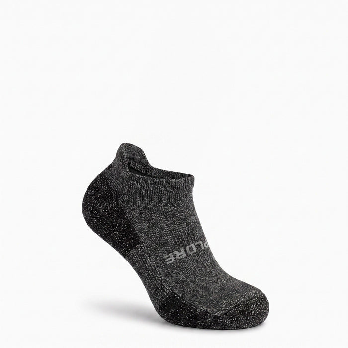 Gray tweed explore mid-weight micro alpaca sock right front view Micro