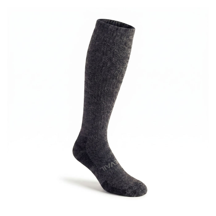 Gray tweed Prevail Midweight 14" OTC alpaca performance sock front right view