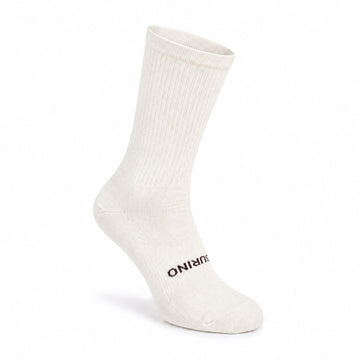 Natural White Surino Lightweight 9" crew alpaca sock right front view