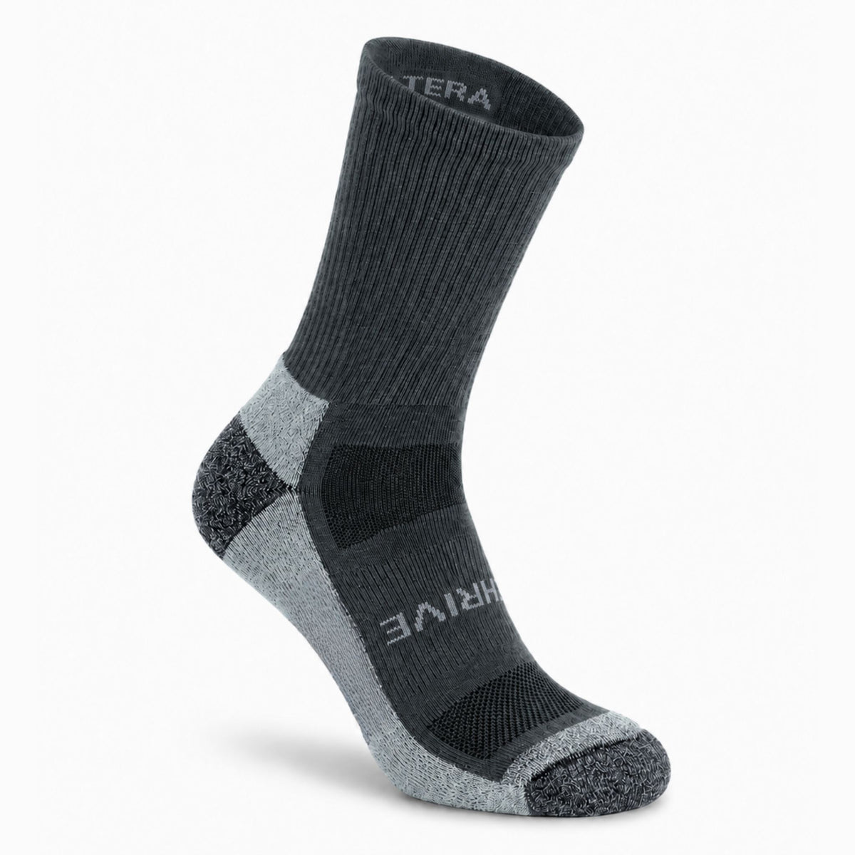 GrayThrive Lightweight 6" Crew alpaca sock right front view