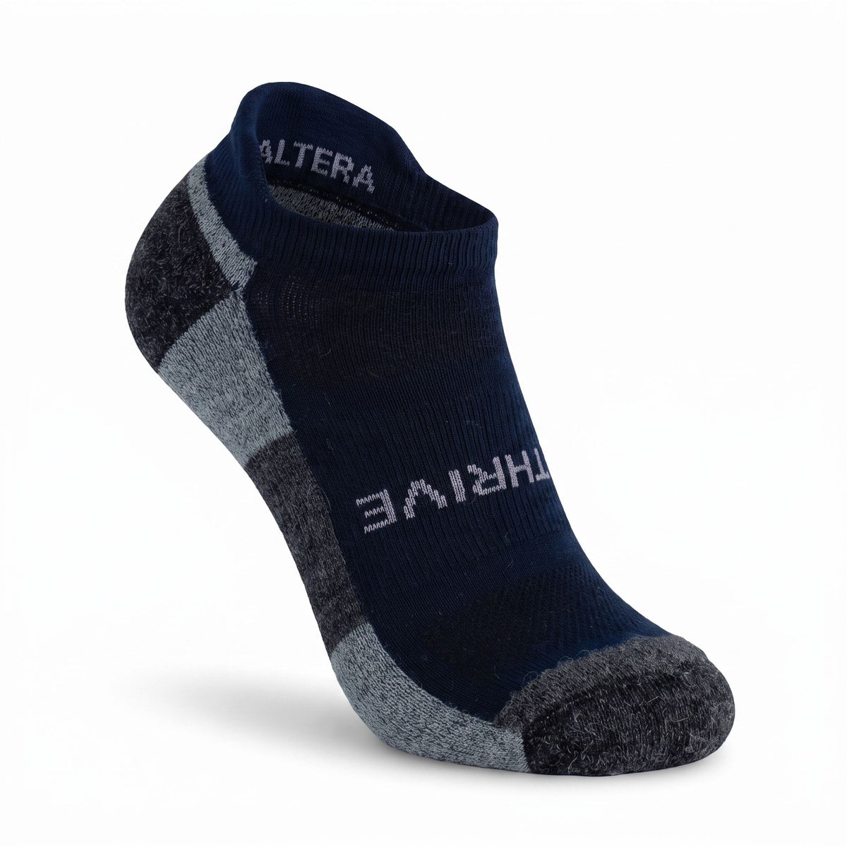 Blue Thrive Lightweight micro alpaca sock right front view