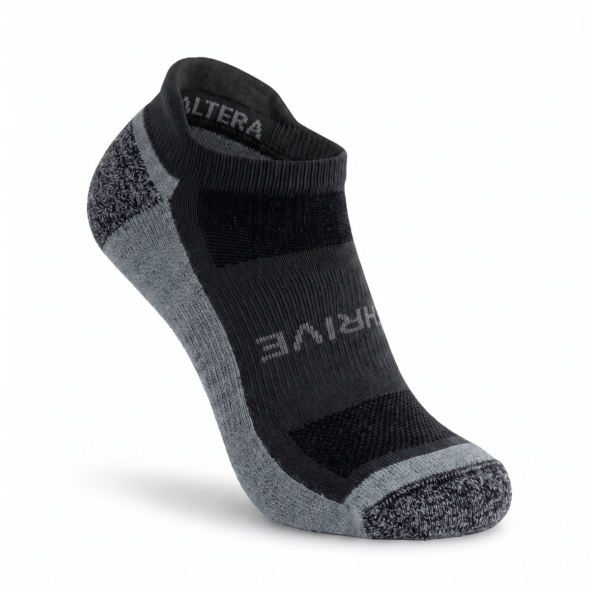 Gray Thrive Lightweight micro alpaca sock right front view