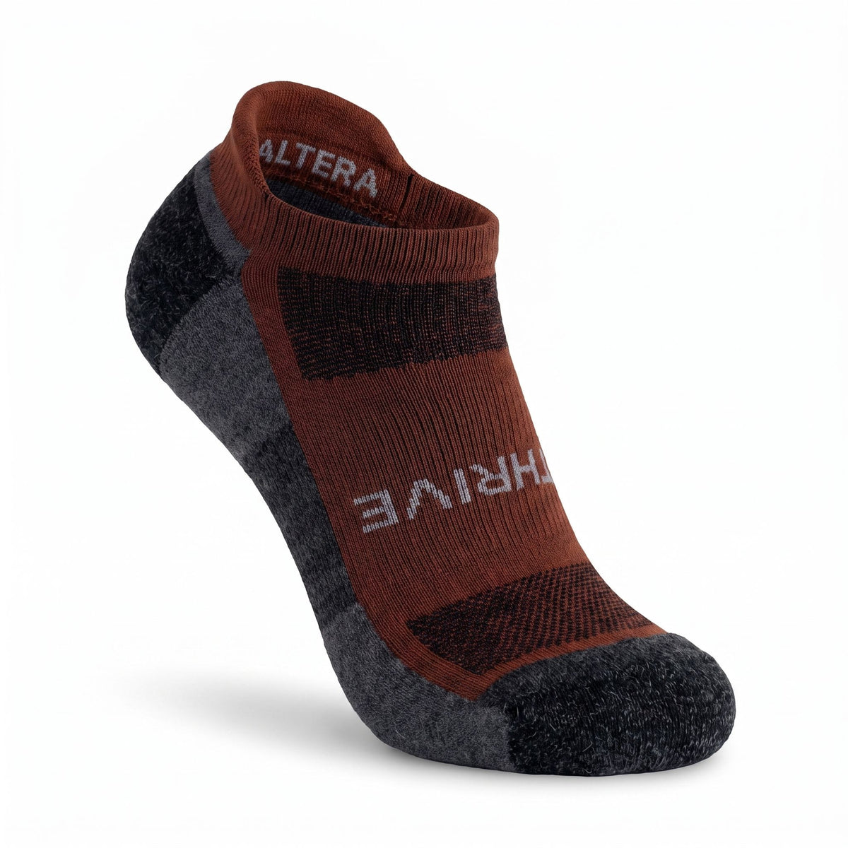 Rust Thrive Lightweight micro alpaca sock right front view